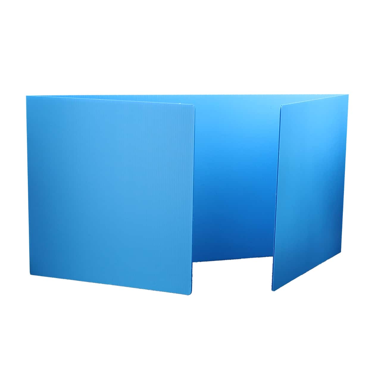 Flipside Blue 12" x 48" Corrugated Plastic Study Carrels, 24ct.